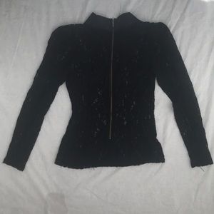 H&M Black lace long sleeve shirt. Size US 6.